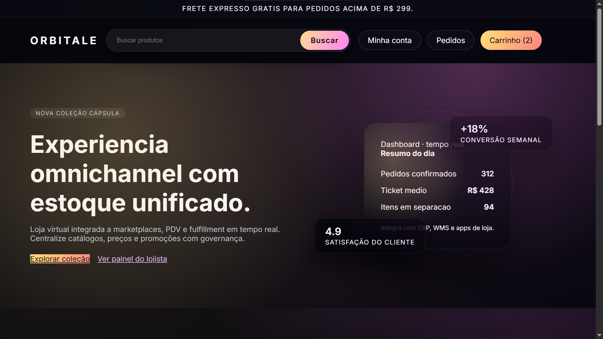 Prévia do E-commerce